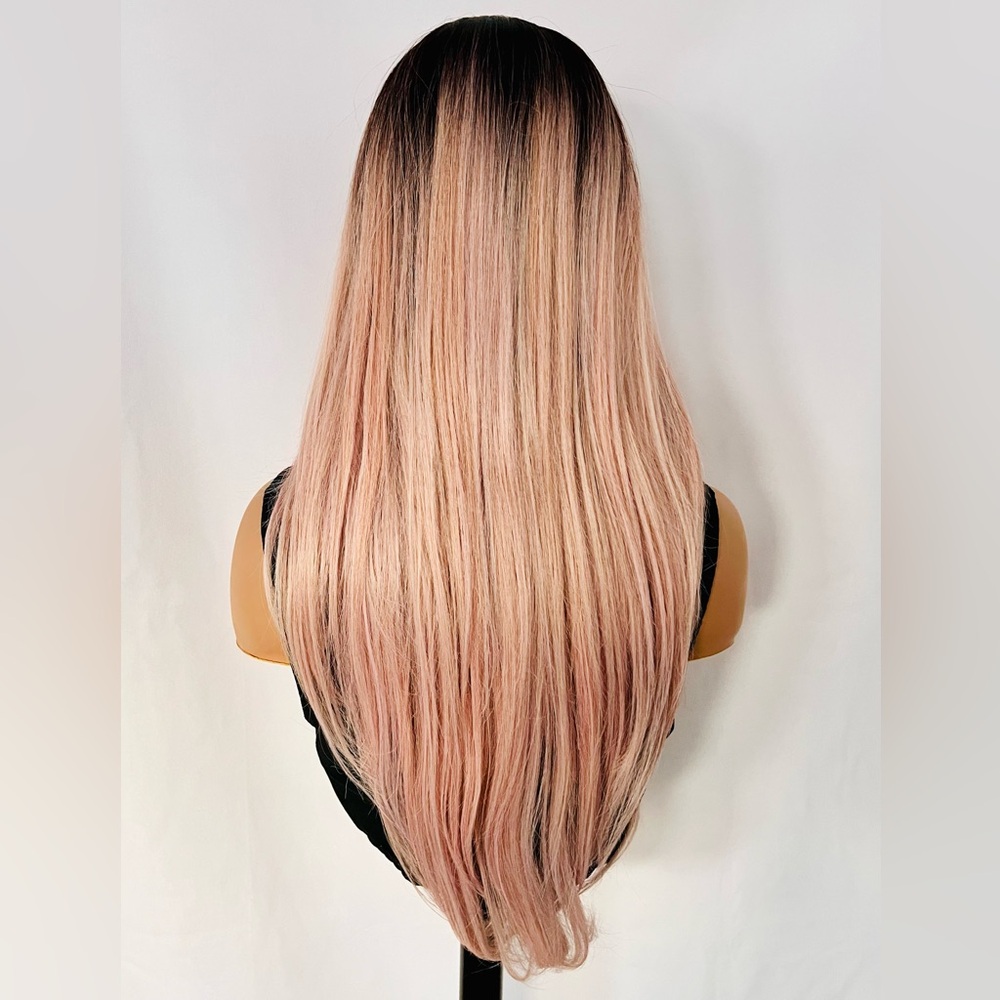 Gorgeous Ombre Pink 13x4 Lace Front Premium Fiber Wig for Daily Wear/Date Night💖 - Picture 9 of 11